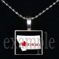 ANY USA STATE Black & White c/ Red Heart Scrabble Necklace Charm Key-chain Gift