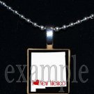ANY USA STATE Black & White c/ Red Heart Scrabble Necklace Charm Key-chain Gift