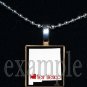 ANY USA STATE Black & White c/ Red Heart Scrabble Necklace Charm Key-chain Gift
