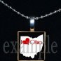 ANY USA STATE Black & White c/ Red Heart Scrabble Necklace Charm Key-chain Gift