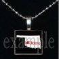 ANY USA STATE Black & White c/ Red Heart Scrabble Necklace Charm Key-chain Gift