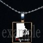 ANY USA STATE Black & White c/ Red Heart Scrabble Necklace Charm Key-chain Gift