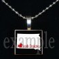 ANY USA STATE Black & White c/ Red Heart Scrabble Necklace Charm Key-chain Gift
