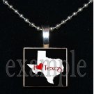 ANY USA STATE Black & White c/ Red Heart Scrabble Necklace Charm Key-chain Gift