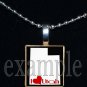 ANY USA STATE Black & White c/ Red Heart Scrabble Necklace Charm Key-chain Gift