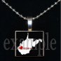 ANY USA STATE Black & White c/ Red Heart Scrabble Necklace Charm Key-chain Gift