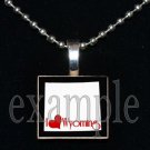 ANY USA STATE Black & White c/ Red Heart Scrabble Necklace Charm Key-chain Gift
