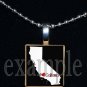 ANY USA STATE Black & White c/ Red Heart Scrabble Necklace Charm Key-chain Gift
