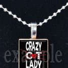 CRAZY CAT LADY Personalized Photo Custom Image Scrabble Necklace Charm Keychain