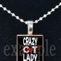 CRAZY CAT LADY Personalized Photo Custom Image Scrabble Necklace Charm Keychain