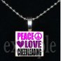 PEACE LOVE Cheer Cheerleader Personalized Scrabble Necklace Pendant Charm or Key-chain