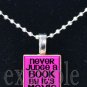 BOOK CLUB Reading Wine Drinking Scrabble Tile Pendant Necklace Charm Key-chain