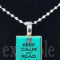 BOOK CLUB Reading Wine Drinking Scrabble Tile Pendant Necklace Charm Key-chain