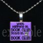 BOOK CLUB Reading Wine Drinking Scrabble Tile Pendant Necklace Charm Key-chain