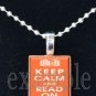 BOOK CLUB Reading Wine Drinking Scrabble Tile Pendant Necklace Charm Key-chain