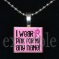 BREAST CANCER Awareness Ribbon Scrabble Tile Pendant Necklace Charm Key-chain