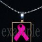 BREAST CANCER Awareness Ribbon Scrabble Tile Pendant Necklace Charm Key-chain