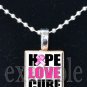 BREAST CANCER Awareness Ribbon Scrabble Tile Pendant Necklace Charm Key-chain