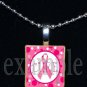 BREAST CANCER Awareness Ribbon Scrabble Tile Pendant Necklace Charm Key-chain
