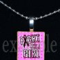 BREAST CANCER Awareness Ribbon Scrabble Tile Pendant Necklace Charm Key-chain