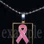 BREAST CANCER Awareness Ribbon Scrabble Tile Pendant Necklace Charm Key-chain