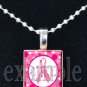BREAST CANCER Awareness Ribbon Scrabble Tile Pendant Necklace Charm Key-chain