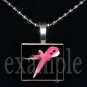 BREAST CANCER Awareness Ribbon Scrabble Tile Pendant Necklace Charm Key-chain