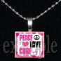 BREAST CANCER Awareness Ribbon Scrabble Tile Pendant Necklace Charm Key-chain