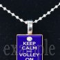 KEEP CALM and VOLLEY ON Scrabble Tile Pendant Necklace Charm or Key-chain
