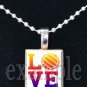 LOVE VOLLEYBALL Scrabble Tile Pendant Necklace Charm or Key-chain
