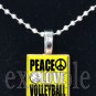 PEACE LOVE VOLLEYBALL Scrabble Tile Pendant Necklace Charm or Key-chain