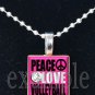PEACE LOVE VOLLEYBALL Scrabble Tile Pendant Necklace Charm or Key-chain