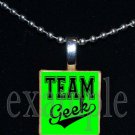 TEAM GEEK Scrabble Necklace Pendant Charm Key-chain Gift