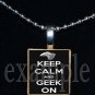 KEEP CALM and GEEK ON Scrabble Necklace Pendant Charm Key-chain Gift