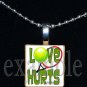 LOVE HURTS TENNIS Scrabble Necklace Pendant Charm Key-chain Gift
