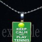 KEEP CALM AND PLAY TENNIS Scrabble Necklace Pendant Charm Key-chain Gift