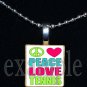 PEACE LOVE TENNIS Scrabble Necklace Pendant Charm or Key-chain Gift
