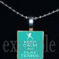 KEEP CALM AND PLAY TENNIS Scrabble Necklace Pendant Charm or Key-chain Gift