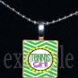 TENNIS GIRL Scrabble Necklace Pendant Charm or Key-chain Gift