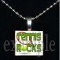 TENNIS ROCKS Scrabble Necklace Pendant Charm or Key-chain Gift