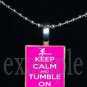 KEEP CALM & TUMBLE ON Gymnastics GYM Scrabble Necklace Pendant Charm or Key-chain