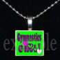 Gymnastics Girl GYM Team Scrabble Necklace Pendant Charm Key-chain Gift