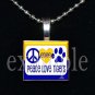 LULA J EDGE PEACE LOVE TIGERS School Team Mascot Pendant Necklace Charm or Keychain