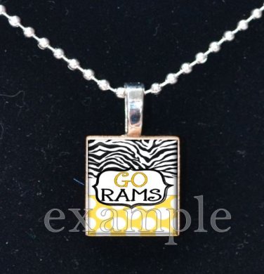 GO RUCKEL RAMS Team Mascot Pendant Necklace Charm or Keychain