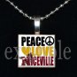 PEACE LOVE NICEVILLE HIGH SCHOOL EAGLES School Team Mascot Pendant Necklace Charm or Keychain