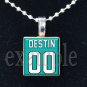 DESTIN MIDDLE SCHOOL MARLINS PERSONALIZED FOOTBALL JERSEY School Team Mascot Necklace or Keychain