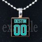 DESTIN MIDDLE SCHOOL MARLINS PERSONALIZED FOOTBALL JERSEY School Team Mascot Necklace or Keychain