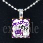 ALZHEIMER'S PEACE LOVE CURE Awareness Ribbon Scrabble Tile Pendant Necklace Charm Key-chain