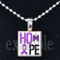 ALZHEIMER'S HOPE Awareness Ribbon Scrabble Tile Pendant Necklace Charm Key-chain