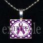 ALZHEIMER'S HOPE Awareness Ribbon Scrabble Tile Pendant Necklace Charm Key-chain